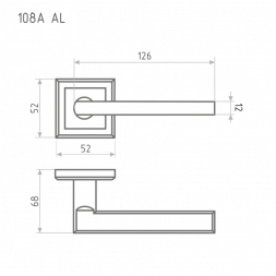 Ручка дверная AL 108К AL ст.бронза &quot;Нора-М&quot;