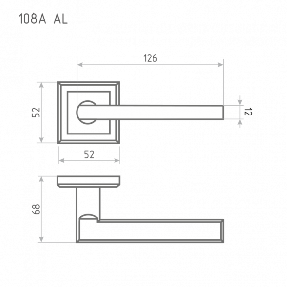 Ручка дверная AL 108К AL ст.бронза &quot;Нора-М&quot;