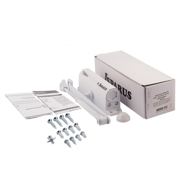 Доводчик ISP 430F фиксация (от 50 до 110кг) морозостойкий (белый) ISPARUS