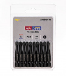 Насадки Mr.Logo 50PH2 Torsion черный на блистере JAPAN  (10 шт)