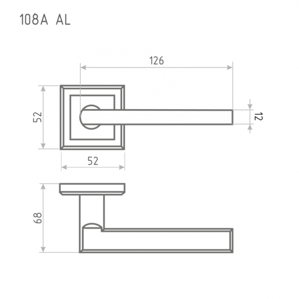 Ручка дверная 108К AL белый жемчуг