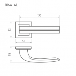 Ручка дверная AL 106К AL черный &quot;Нора-М&quot;