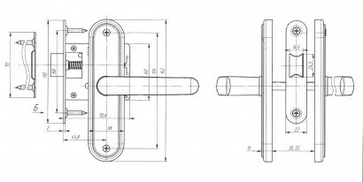 Защелка врезная ЗЕНИТ ЗЩ3.08 бронза