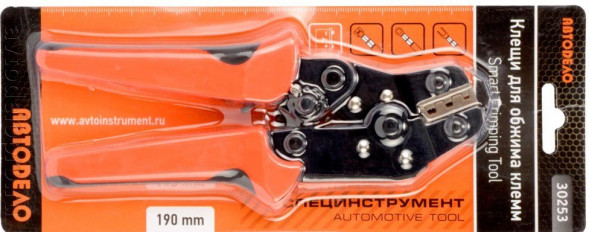 30253 Клещи для обжима клемм проводов трещоточные АвтоДело