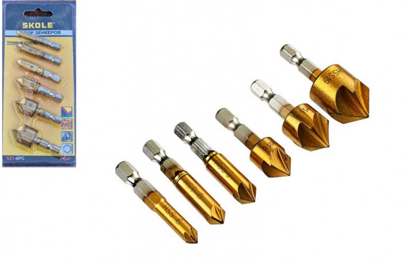Набор зенкеров 6шт SKOLE