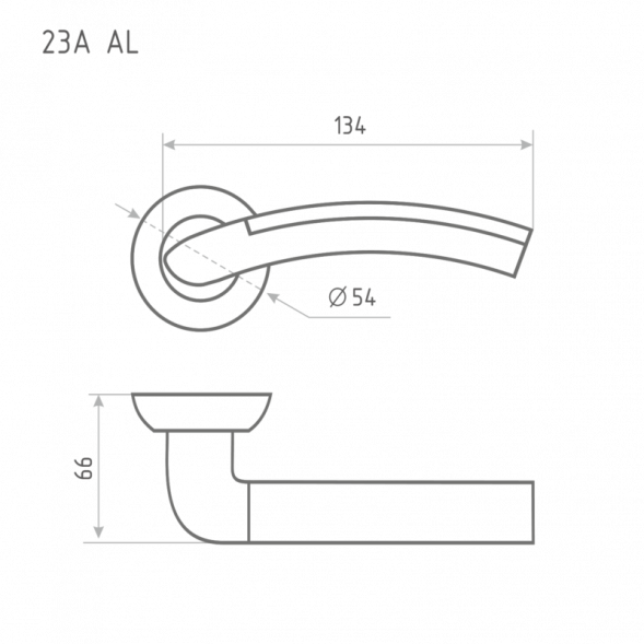 Ручка дверная AL 23А AL золото &quot;Нора-М&quot;