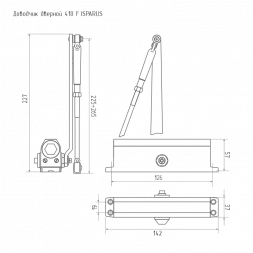 Доводчик ISP 410F фиксация (от 15 до 60кг) морозостойкий (белый) ISPARUS