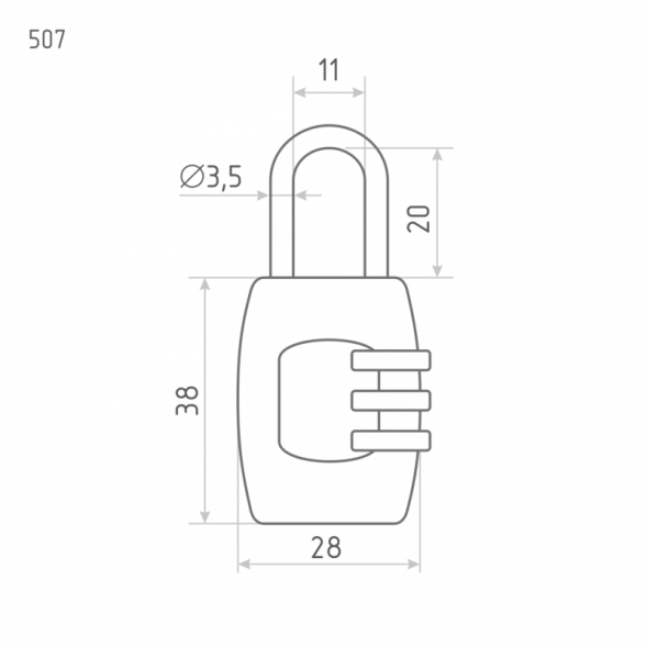 Замок навесной кодовый 507 (черный) &quot;Нора-М&quot;