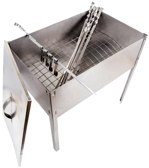 Мангал-коптильня &quot;Эконом&quot; (400*250*400) 6 шамп.370мм, сталь 0,5мм (в г/коробке)