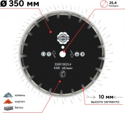 Диск алмазный сегмент 400*10*32/25,4 TORGWIN