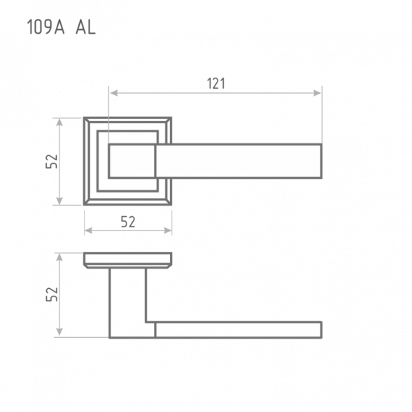 Ручка дверная AL 109К AL ст.бронза Нора-М