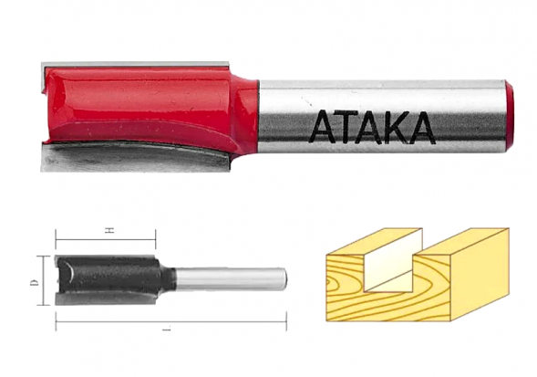 Фреза Атака 002120 пазовая прямая=38157=  O 12х12 мм