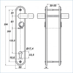 Ручка к замкам МЕТТЭМ НР 1401 (к ЗВ13 173.1.1)