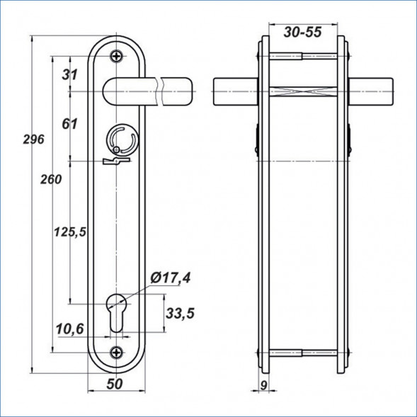 Ручка к замкам МЕТТЭМ НР 1401 (к ЗВ13 173.1.1)