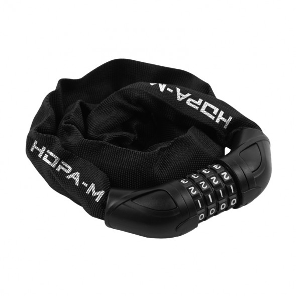 Замок велосипедный кодовый, цепь №40 размер 900мм (черный)