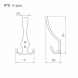 Крючок-вешалка №10 3-х рож. (ст.бронза)  &quot;Нора-М&quot;