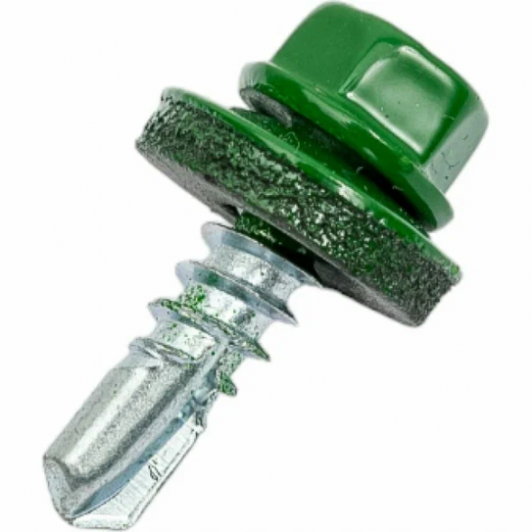 Саморез кровельный 5,5x19 RAL 6002 лиственно-зелёный, по металлу (250шт.)