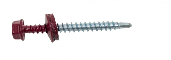 Саморез кровельный 4,8*35 RAL 3005 винно-красный, по дереву (3000шт)