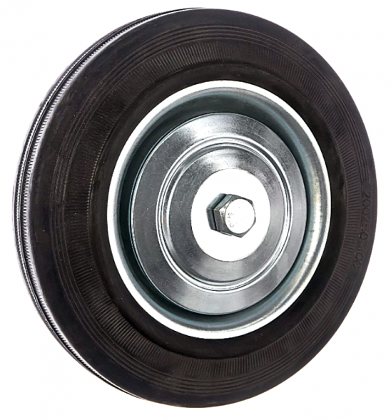 Колесо промышленное без кронштейна, резиновое. SIZE: 8&quot; (200) Нагрузка 190кг. С 80
