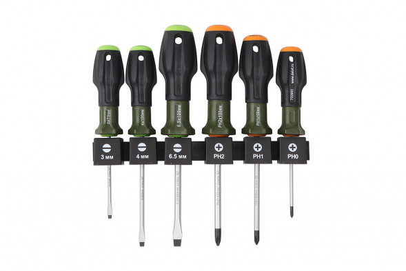 728061 Набор отверток с 3-х компонентными рукоятками, 6 шт. (6шт)