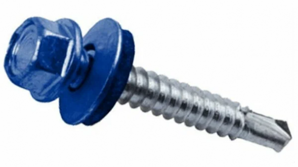 Саморез кровельный 4,8*35 RAL 5005 сигнальный синий,, по дереву (3000шт)