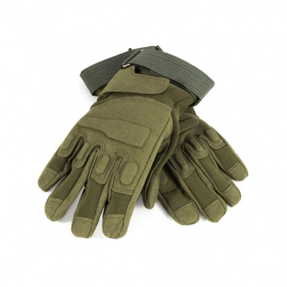 Перчатки треккинговые СЛЕДОПЫТ TACTIC, с защит. накладками, зеленые, размер M