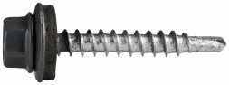 Саморез кровельный 4,8*35 RAL7024 графитовый серый, по дереву (3000шт)