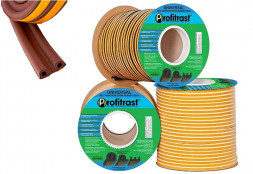 Уплотнители для окон Р-профиль (резиновый) на клейкой основе коричневый/т.коричневый 100м/6(9*5,5мм)