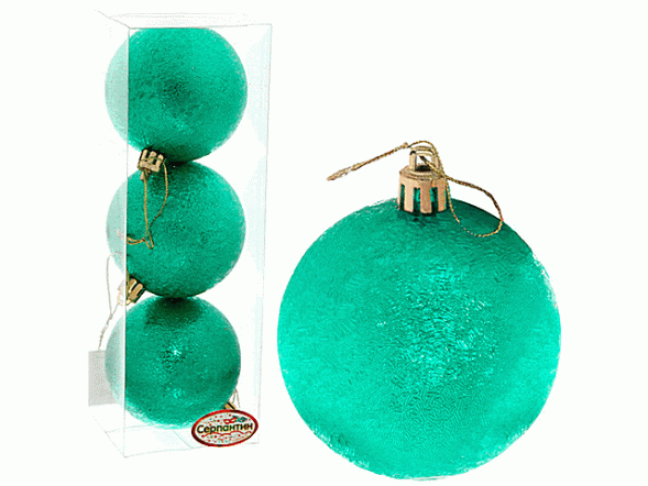 Шары на елку набор 3шт большие (12см)