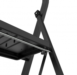 Стремянка стальная с широкими ступенями черная 3 ст