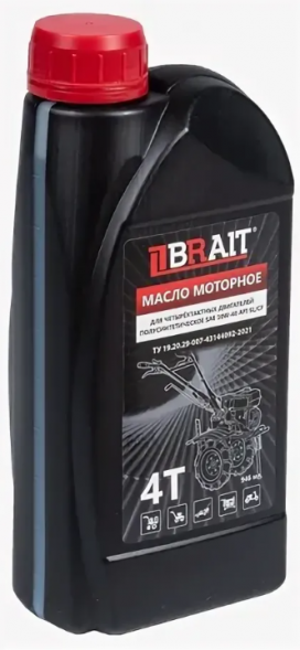 Масло минеральное BRAIT для 4-х тактных двигателей SAE 10W-40 API SF/CC (946мл) (12 шт.)
