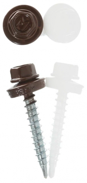 Саморез кровельный 4,8x35 RAL 8017 шоколадно-коричневый, по дереву (3000шт.)