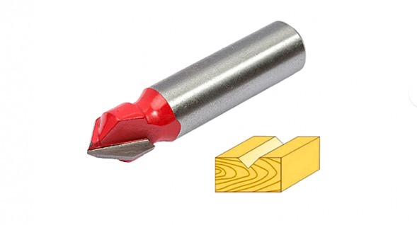 Фреза Атака 112127 пазовая галтельная V-образная 90=38163=