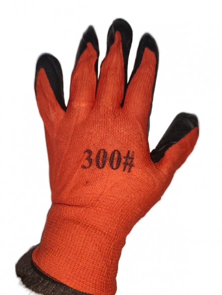 А-70 Перчатки стрейчевые из нейлона со спец. латексным покр.  (нейлон красный,зал.пена черная)12шт