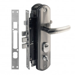 Замок врез. N200-68 ECO Л (мат.хром-черн.никель)  &quot;Нора-М&quot;