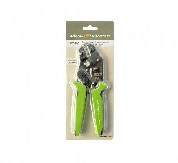 417210 Клещи для обжима клемм профессиональные, 2.5-6.0 мм2 (14-10 AWG)