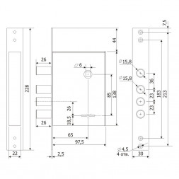 Замок врезной 30.04  Гардиан