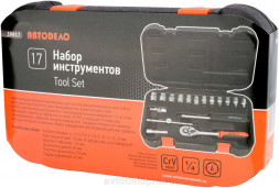 39917 Набор головок торцевых 17пр. 1/4&quot;DR АвтоДело