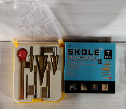 Набор ступенчатых сверл (+сверла фрезеровальные, керн) 7пр. SKOLE