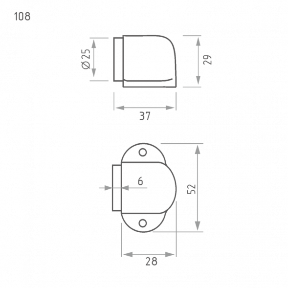 Ограничитель дверной 108 (зол.)  &quot;Нора-М&quot;