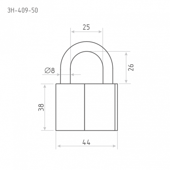 Замок навесной ЗН-409-50 мм (3кл.) "Нора-М"