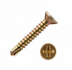 Саморез оконный желтый, цинк 3,9x16 сверло (промо 20000 шт.)