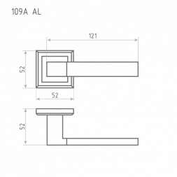 Ручка дверная AL 109К AL мат.кофе &quot;Нора-М&quot;