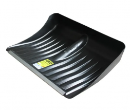 Снеговая лопата 495х400мм пластмассовая с оц. планкой из морозостойкого пластика d-32 ЧЕРНАЯ ON