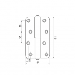 Петля накладная ПН1-110 б/п правая (50) МТ