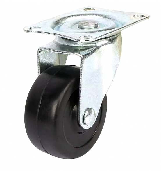 Колесо мебельное полиуретановое, черное поворотное, SIZE:1&quot; (25) Нагрузка 20кг. 568-С