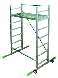 Вышка-тур алюминиевая бытовая с колесами 1х7 510*1400*25, 130/194, 20,5 кг