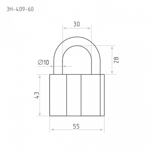 Замок навесной ЗН-409-60 мм (3кл.) "Нора-М"