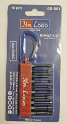 Набор насадок Mr.Logo на карабине Impact 10шт (PH1,PH2,PH3,PZ1,PZ2,PZ3,H4,SL5.5,T30,T40)