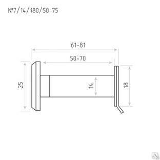 Глазок дв.  №7/14/180/50-75 со шт. (хром)  &quot;Нора-М&quot;